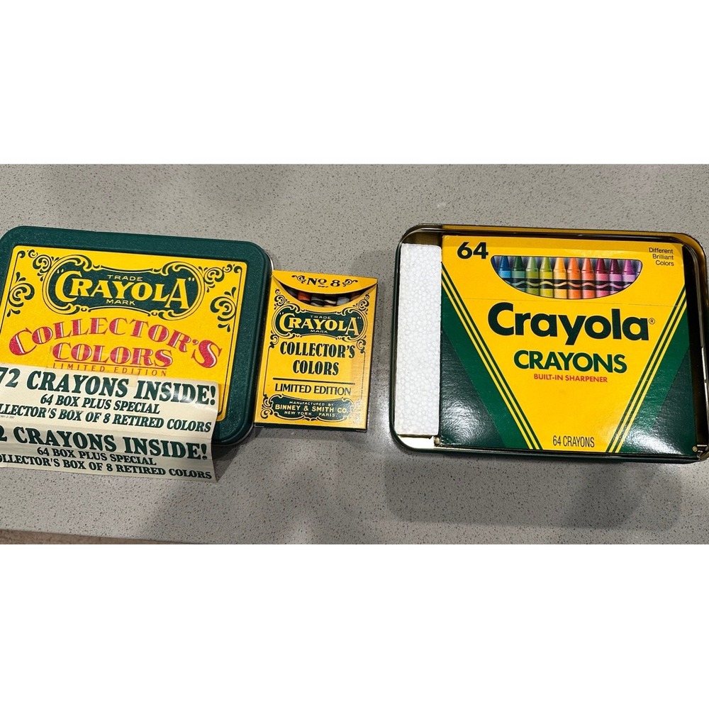 CRAYOLA Crayons COLLECTOR'S COLORS Limited Edition ©1991 Binney Smith NEW in Tin